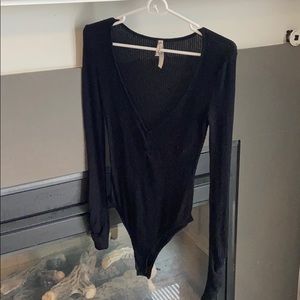 Free People long sleeve black bodysuit